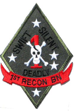 1st Recon Bn/Sub'd. & Red/4" - Military Patches and Pins