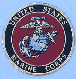 US Marine Corps/Litho Disc w/peel off backing - Military Patches and Pins