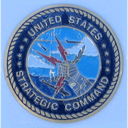 US Strategic Cmd Disc/Etched w/peel off backing - Military Patches and Pins