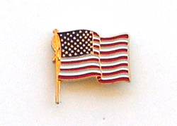 US Flag Furled/Enamel - Military Patches and Pins