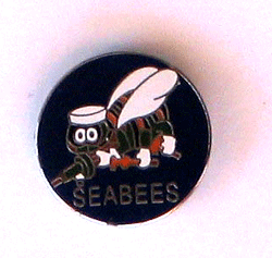 Seabee's Logo Pin w/1 clutch - Military Patches and Pins