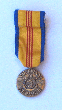 Merchant Marine Mini Ribbon Medal/1 clutch backing - Military Patches and Pins