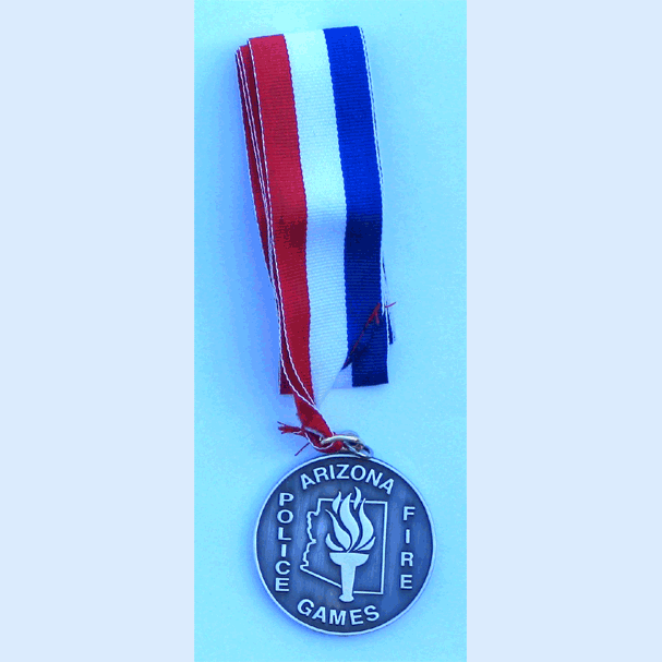 Silver Medal 2" w/Silver Etched Torch - Military Patches and Pins