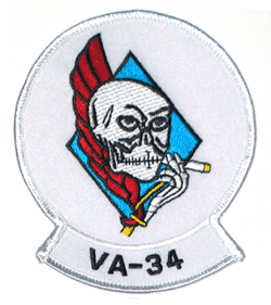 VA-34 Smokin&#39; Skull - Military Patches and Pins