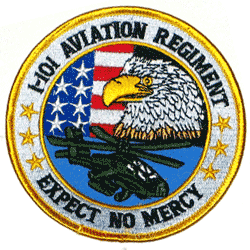 1-101st  Aviation Regiment - Expect No Mercy - Military Patches and Pins