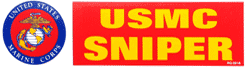 USMC Sniper Bumper Sticker - Military Patches and Pins