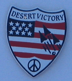 Desert Victory Pin w/Peace Symbol - Military Patches and Pins