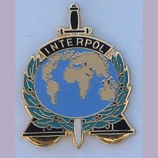 Interpol Badge w/2clutches - Military Patches and Pins