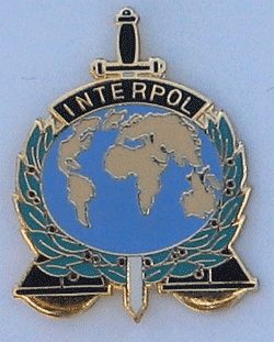 Interpol Badge w/2clutches - Military Patches and Pins