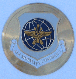Air Mobility Cmd Disc/Litho w/peel off backing - Military Patches and Pins