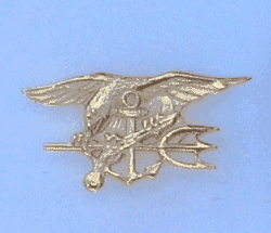 Navy Seal Pin  1 1/4&quot; w/2clutches - Military Patches and Pins