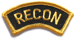 Recon Tab Gold &amp; Black - Military Patches and Pins