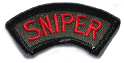 Sniper Tab Red &amp; Sub&#39;d. - Military Patches and Pins
