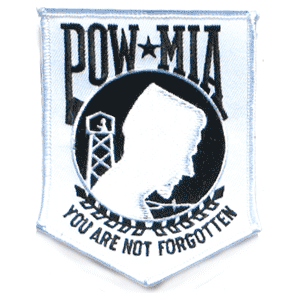 POW-MIA Black & White 3 1/4" x 4 1/4" - Military Patches and Pins