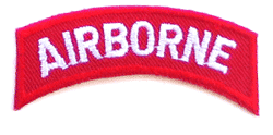 Airborne Tab White &amp; Red - Military Patches and Pins