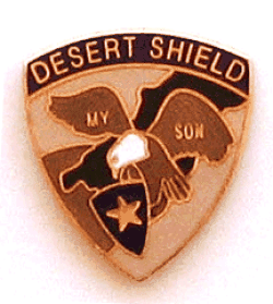 Desert Shield Pin w/1 clutch - Military Patches and Pins