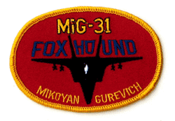 Mig-31 Fox Hound - Military Patches and Pins