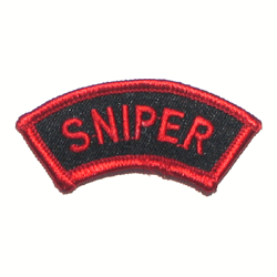 Sniper Ribbon Sniper Tab/Red & Black – Military Patches & Pins