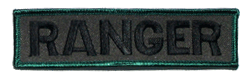 Ranger Strip (Black, Sub&#39;d. &amp; Dark Green Border) - Military Patches and Pins