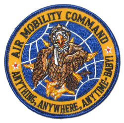 Air Mobility Command Anything, Where, Time - Military Patches and Pins