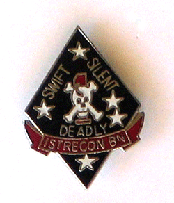 1st Recon Bn Pin w/2 clutches - Military Patches and Pins