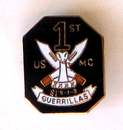 1st USMC Guerrillas Pin w/2 clutches - Military Patches and Pins