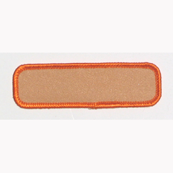 Name Strip Tan w/Orange Border - Military Patches and Pins