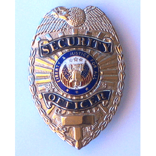 Security Officer Silver w/Pin Backing - Military Patches and Pins
