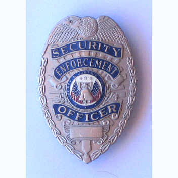 Security Enforcement Officer Silver w/Pin Backing - Military Patches and Pins