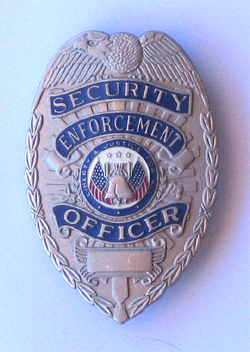 Security Enforcement Officer Silver w/Pin Backing - Military Patches and Pins