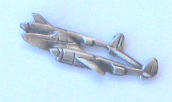 P-38 Pewter Airplane w/1 clutch - Military Patches and Pins