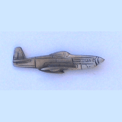 P-51 Pewter Airplane w/1 clutch - Military Patches and Pins