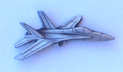 F-18 Pewter Airplane w/1 clutch - Military Patches and Pins