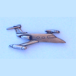 Lear Jet Pewter Airplane w/1 clutch - Military Patches and Pins