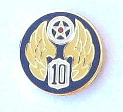 10th AAF Pin w/1 clutch - Military Patches and Pins