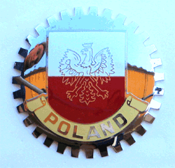 Poland Car Badge w/2 Screw Plates - Military Patches and Pins