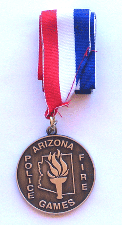 AZ Police Games 2" Gold w/Ribbon - Military Patches and Pins